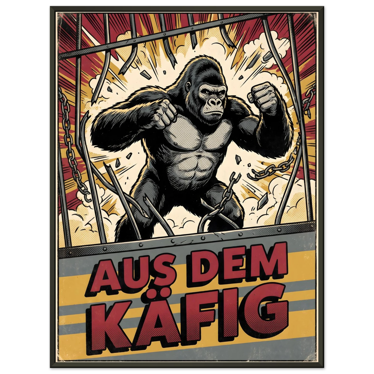 Aus dem Käfig – Gerahmtes Poster (Metallrahmen)