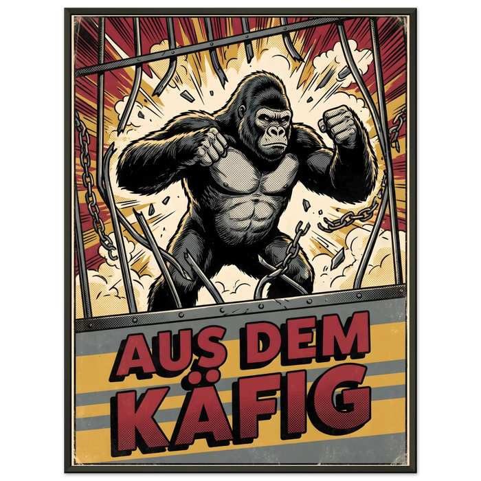 Aus dem Käfig – Gerahmtes Poster (Metallrahmen)