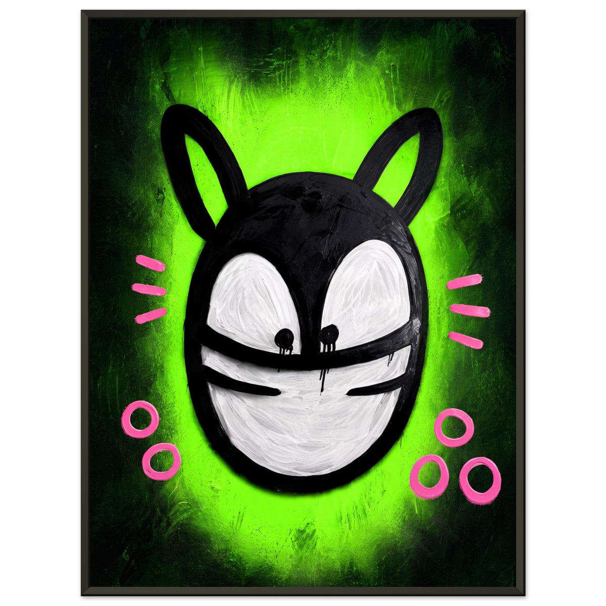 Acid Green – ICON CAT – Gerahmtes Poster (Metallrahmen)