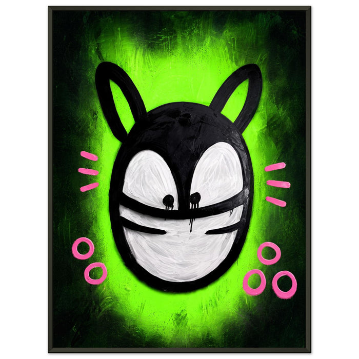 Acid Green – ICON CAT – Gerahmtes Poster (Metallrahmen)