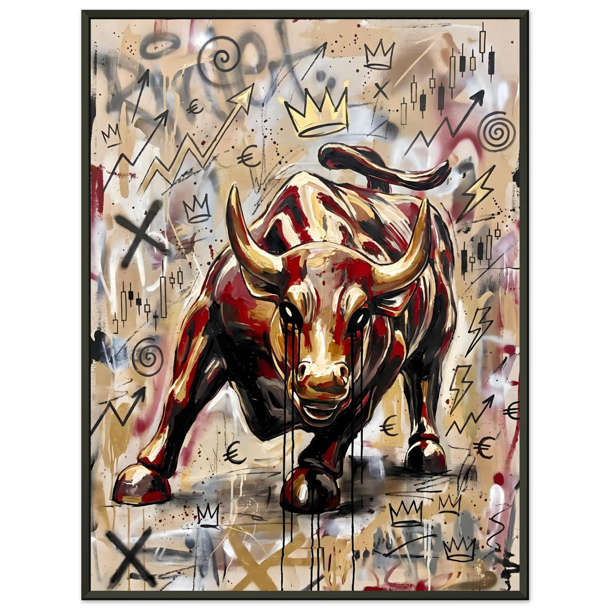 Der goldene Stier – Gerahmtes Poster (Metallrahmen)