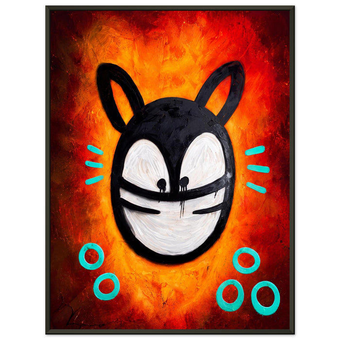 Fire Orange – ICON CAT – Gerahmtes Poster (Metallrahmen)