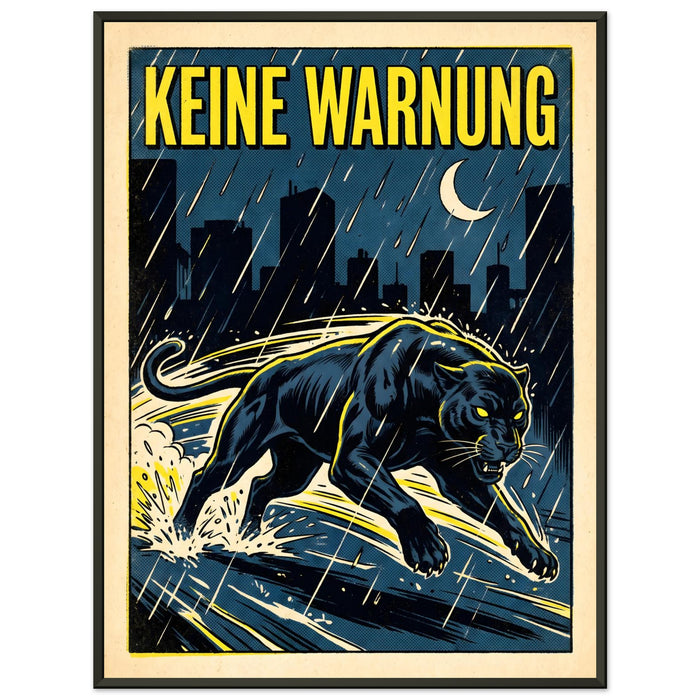 Keine Warnung – Gerahmtes Poster (Metallrahmen)