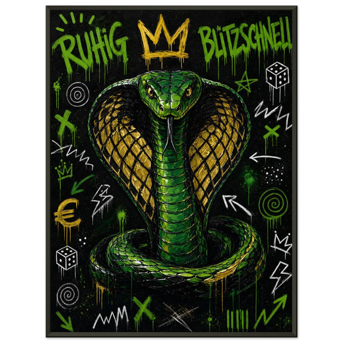 Ruhig & blitzschnell – Gerahmtes Poster (Metallrahmen)