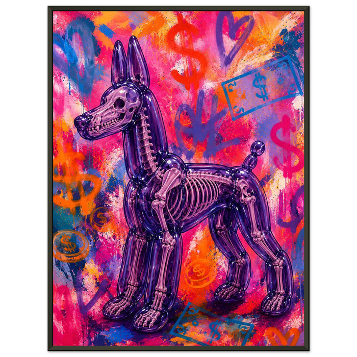 ICON BALLOON DOG – Sunset Coral – Gerahmtes Poster (Metallrahmen)