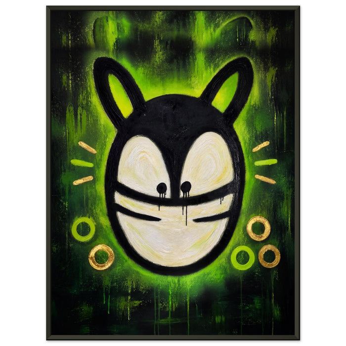 Toxic Green – ICON CAT – Gerahmtes Poster (Metallrahmen)