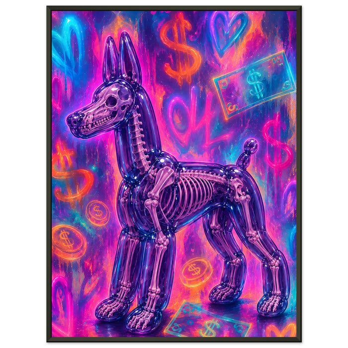 ICON BALLOON DOG – Magenta Pop – Gerahmtes Poster (Metallrahmen)