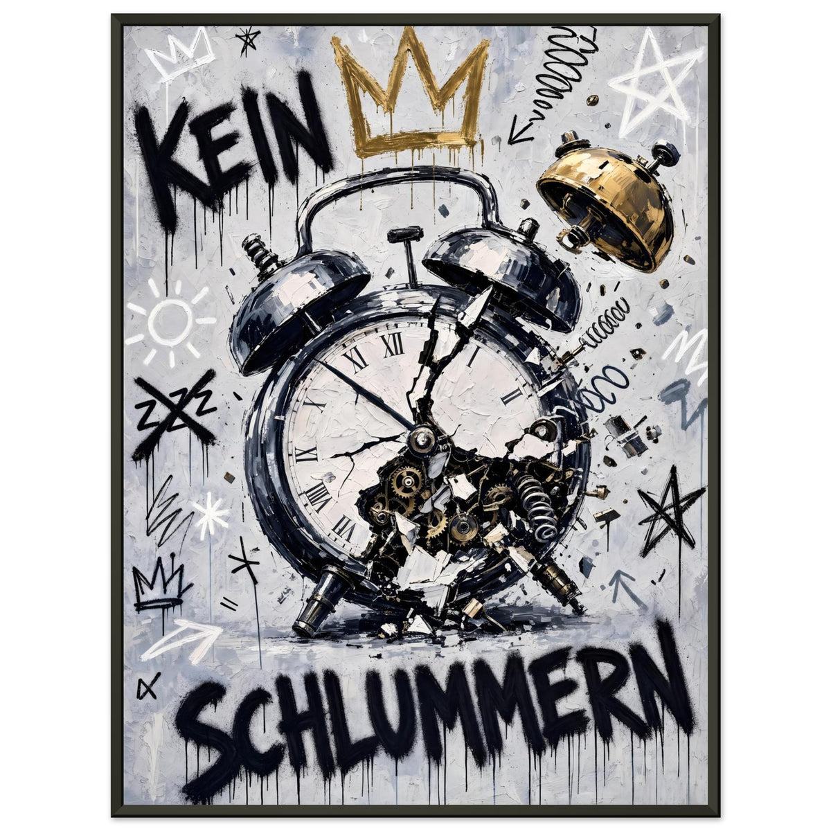 Kein Schlummern – Gerahmtes Poster (Metallrahmen)