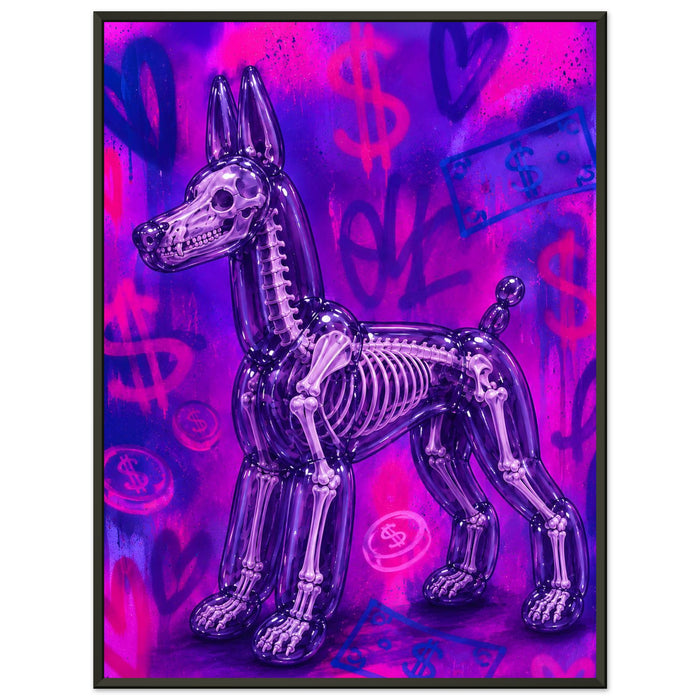 ICON BALLOON DOG – Ultra Violet – Gerahmtes Poster (Metallrahmen)