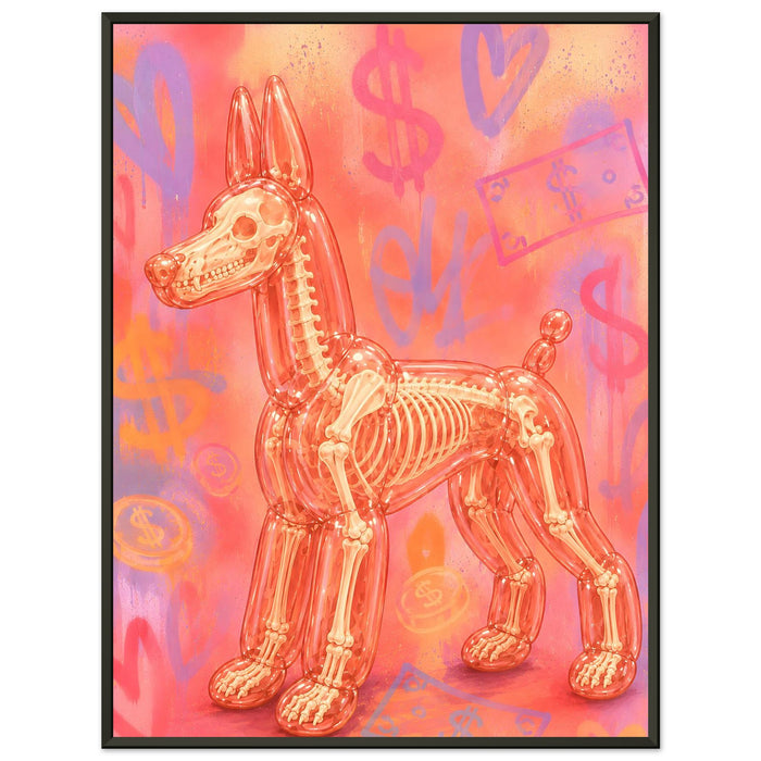 ICON BALLOON DOG – Peach Glow – Gerahmtes Poster (Metallrahmen)