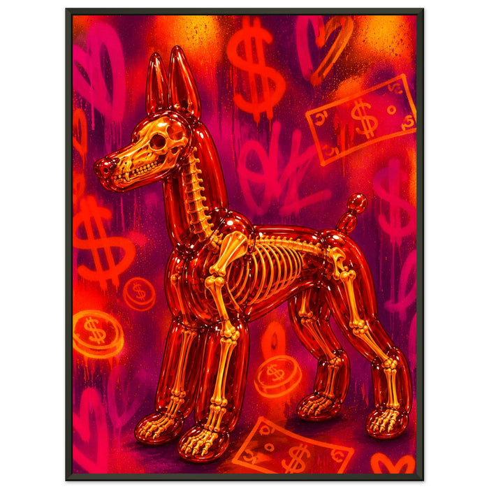 ICON BALLOON DOG – Lava Red – Gerahmtes Poster (Metallrahmen)