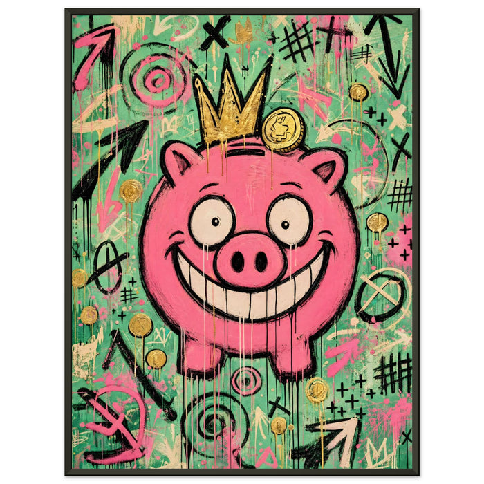 Mint Pink – ICON PIGGY – Gerahmtes Poster (Metallrahmen)