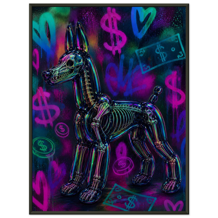 ICON BALLOON DOG – Oil Slick – Gerahmtes Poster (Metallrahmen)