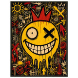 Acid Yellow – ICON SMILEY – Gerahmtes Poster (Metallrahmen)