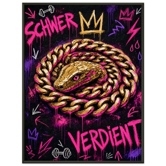Schwer verdient – Gerahmtes Poster (Metallrahmen)
