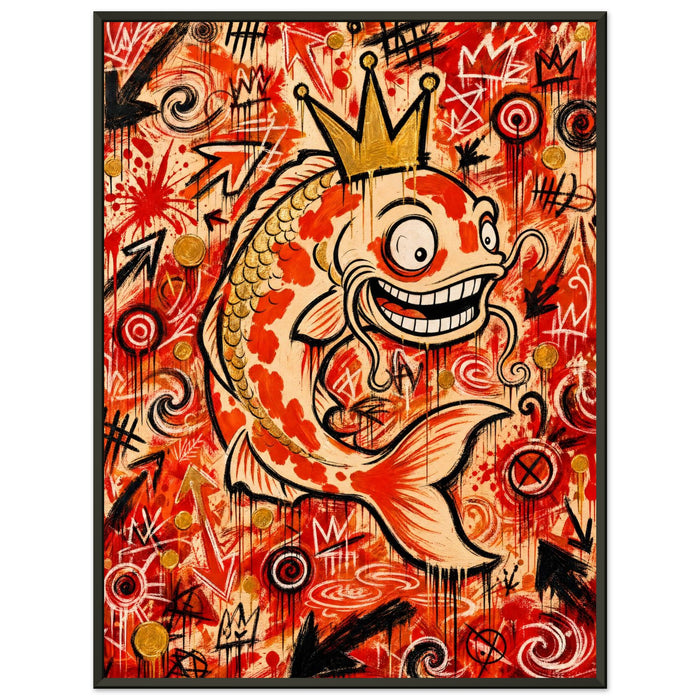 Sunset Orange – ICON KOI – Gerahmtes Poster (Metallrahmen)