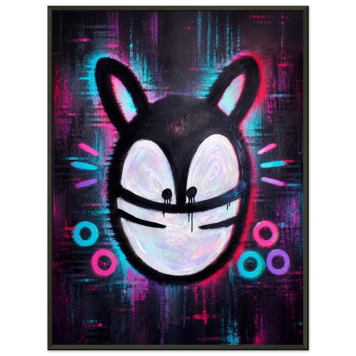 Neon Night – ICON CAT – Gerahmtes Poster (Metallrahmen)
