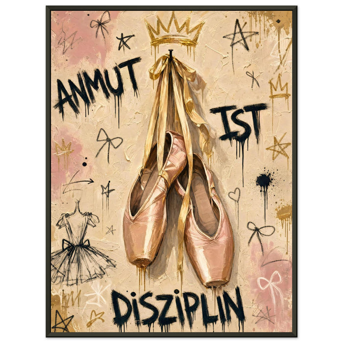 Anmut ist Disziplin – Gerahmtes Poster (Metallrahmen)