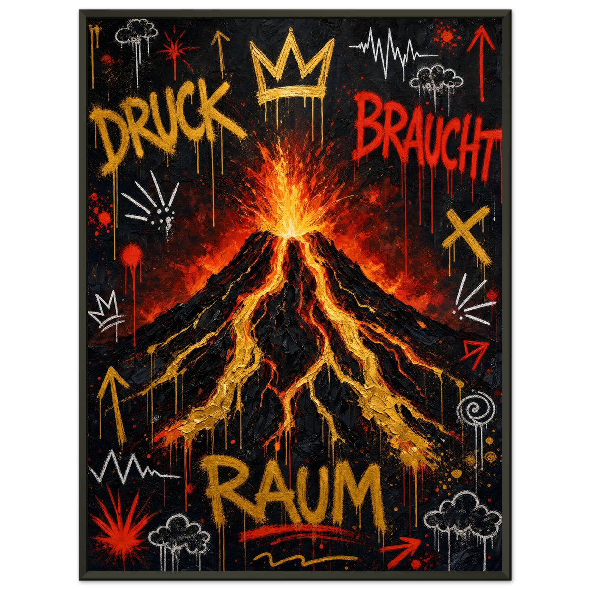 Druck braucht Raum – Gerahmtes Poster (Metallrahmen)