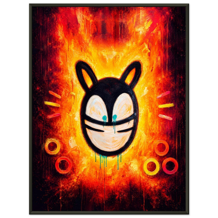 Inferno Fire – ICON CAT – Gerahmtes Poster (Metallrahmen)