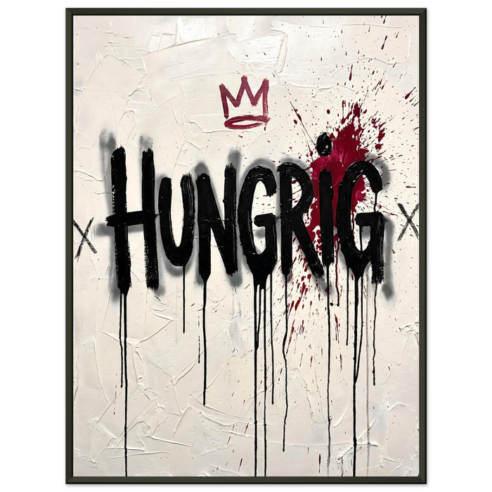 HUNGRIG – Gerahmtes Poster (Metallrahmen)