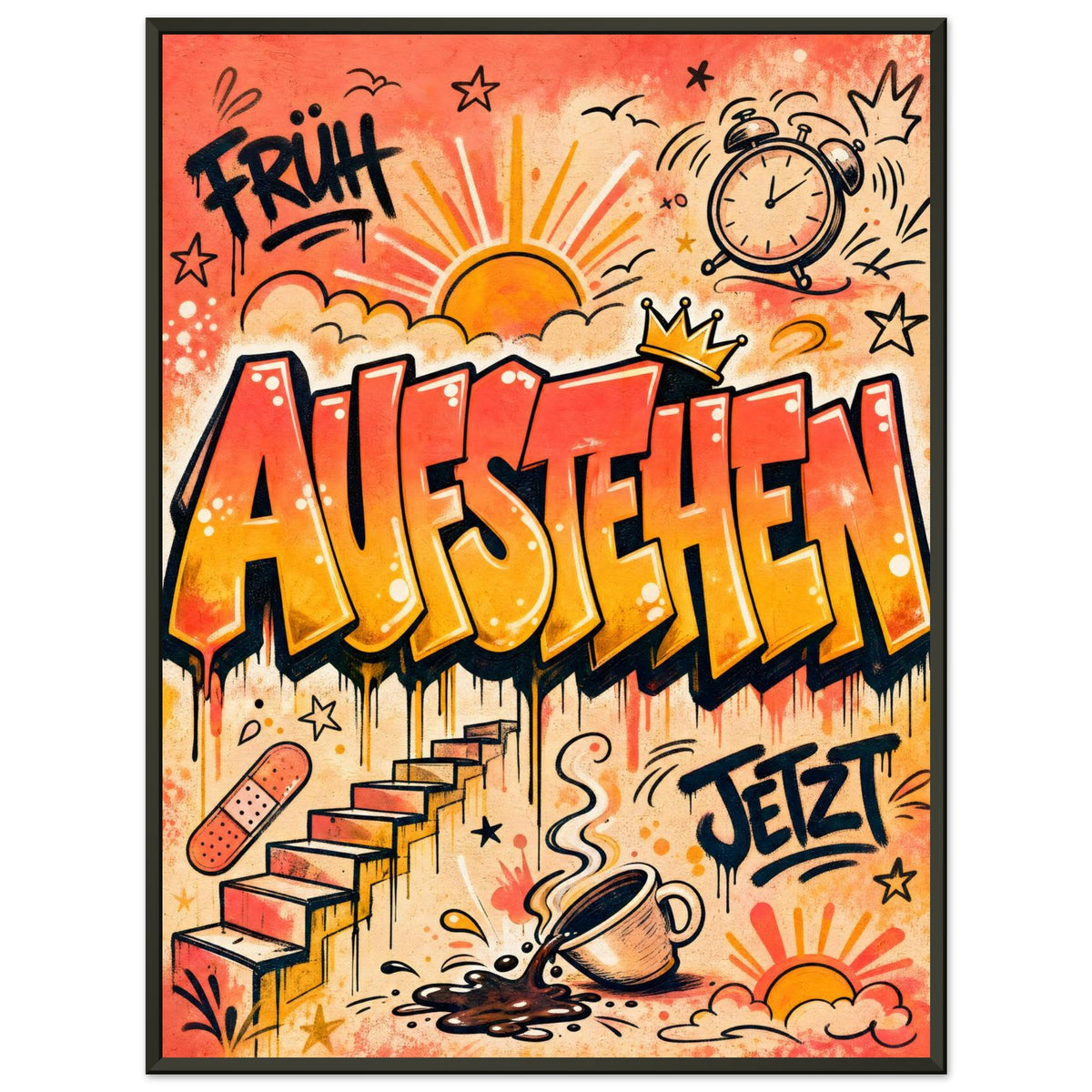Aufstehen – Gerahmtes Poster (Metallrahmen)