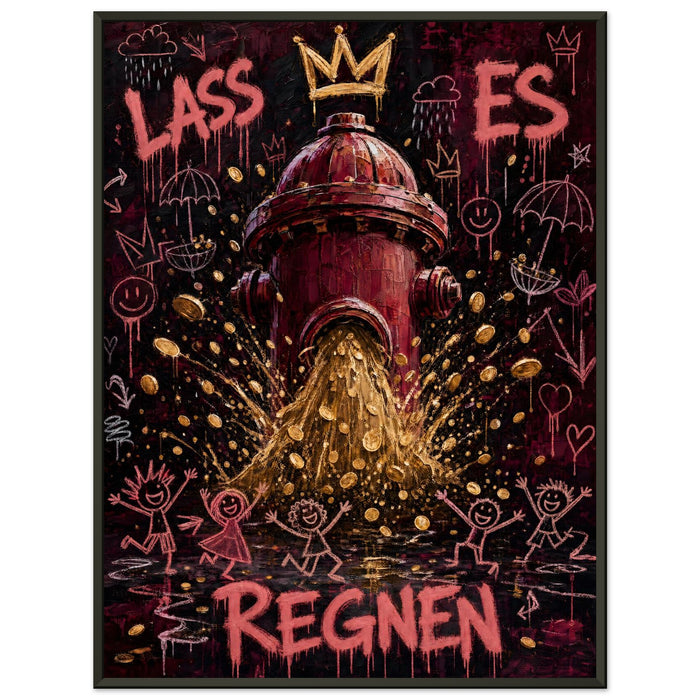 Lass es regnen – Gerahmtes Poster (Metallrahmen)