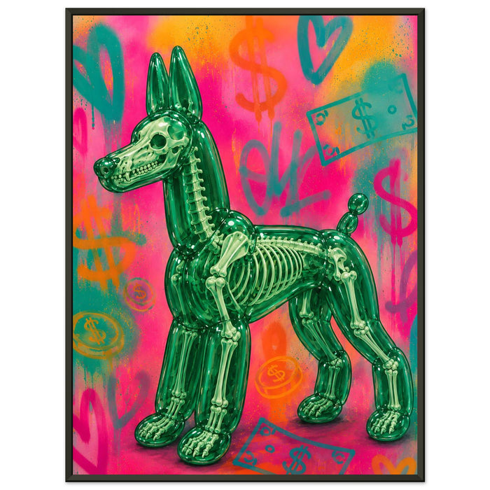 ICON BALLOON DOG – Emerald Green – Gerahmtes Poster (Metallrahmen)
