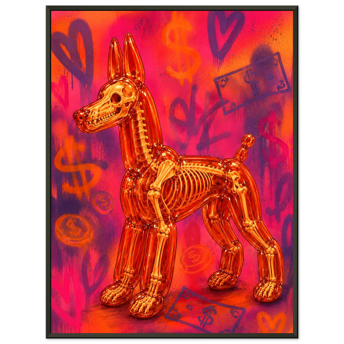 ICON BALLOON DOG – Magma Orange – Gerahmtes Poster (Metallrahmen)