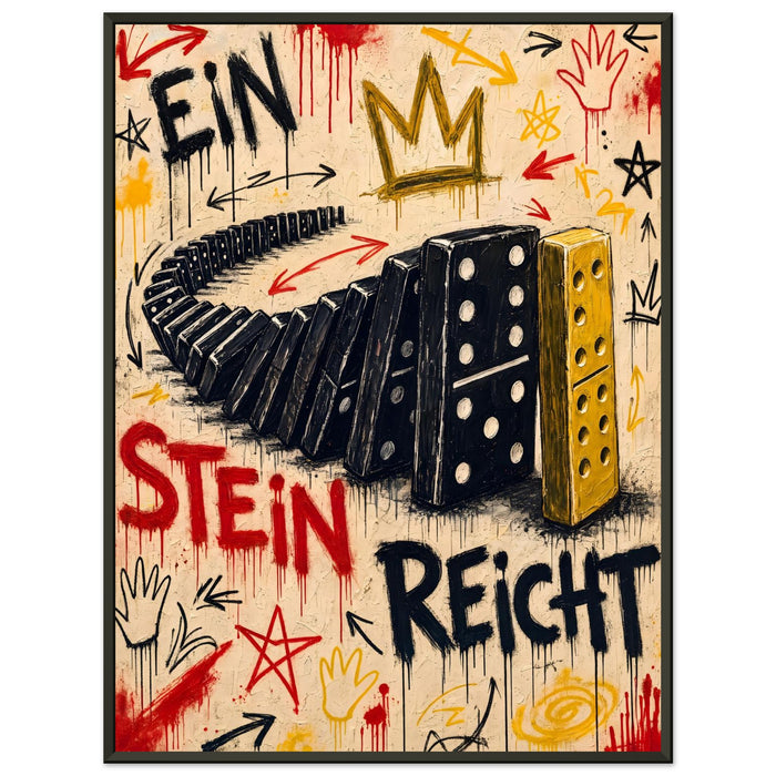 Ein Stein reicht – Gerahmtes Poster (Metallrahmen)
