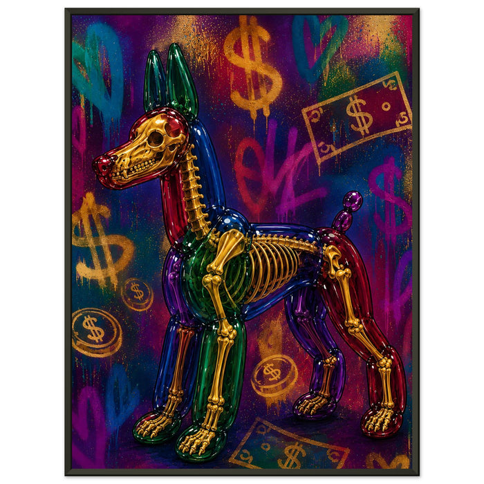 ICON BALLOON DOG – Cyber Multi – Gerahmtes Poster (Metallrahmen)