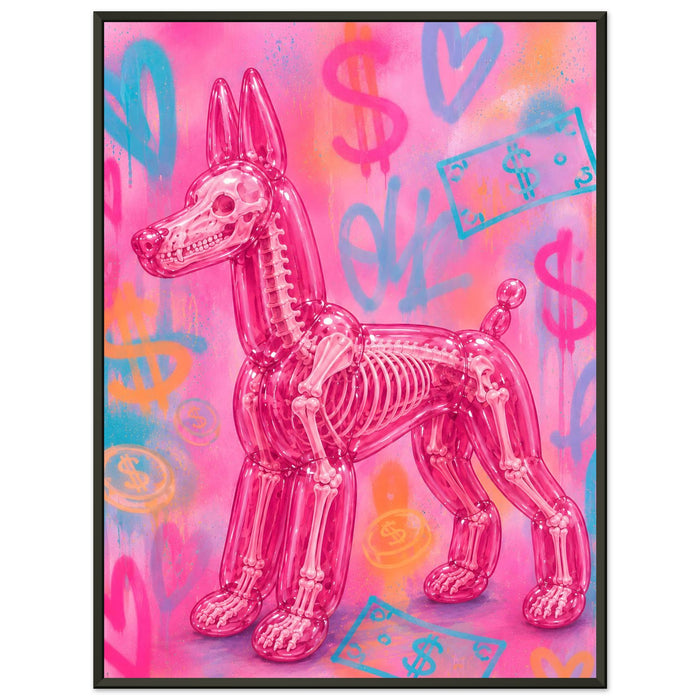 ICON BALLOON DOG – Bubblegum Pink – Gerahmtes Poster (Metallrahmen)