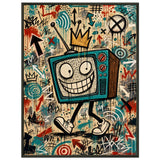 Retro Teal – ICON TV – Gerahmtes Poster (Metallrahmen)
