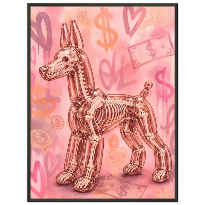 ICON BALLOON DOG – Rosé Blush – Gerahmtes Poster (Metallrahmen)