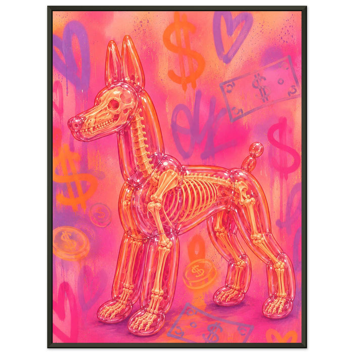 ICON BALLOON DOG – Coral Pink – Gerahmtes Poster (Metallrahmen)