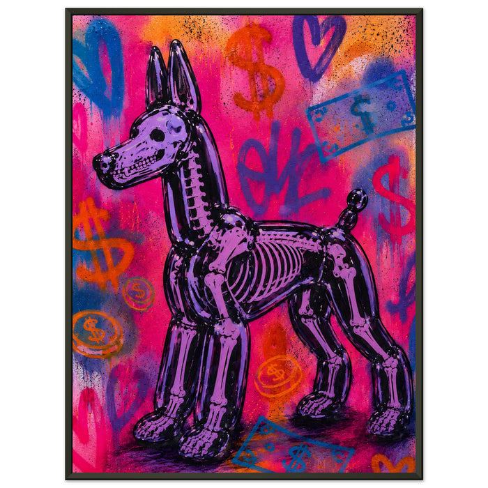 ICON BALLOON DOG – Hot Pink – Gerahmtes Poster (Metallrahmen)