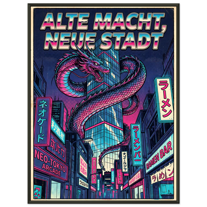 Alte Macht, neue Stadt – Gerahmtes Poster (Metallrahmen)